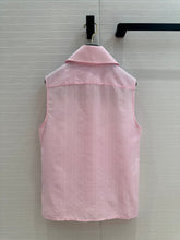 CC 25 Sleeveless Shirt Pink Silk Cotton Fabric